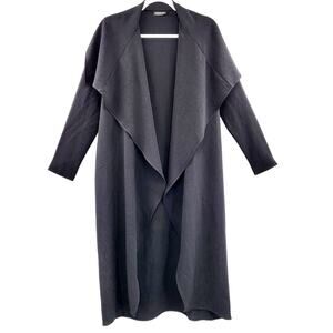 Fashion Nova Black Full Long Length Long-sleeved Lightweight Trench Coat Sz S